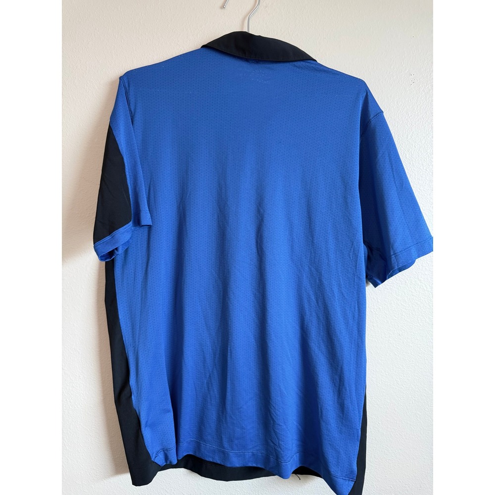Nike Golf Polo Shirt Men Large Black Blue Dri-FIT 639239-015 Short Sleeve Sport - Picture 2 of 6